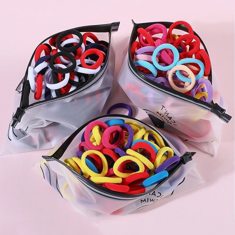 300 TK Tüdrukutele Värvilised elastsed juuksepaelad Nailonkummipaelad Lastele hobusesabahoidja Juukselipsud Scrunchie Laste Juukseaksessuaarid