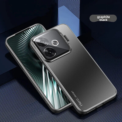 Нов пясъкоструен калъф за телефон Redmi Turbo 3 Метален защитен капак Малък Mi Turbo 3 Матово покритие против надраскване Мобилен телефон Hous