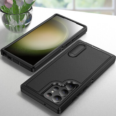 Ισχυρή σκληρή θήκη βάσης για Samsung Galaxy S24 Ultra 5G S22 Plus S23 FE S 24 22 23 Θήκες βάσης αξεσουάρ κινητών τηλεφώνων