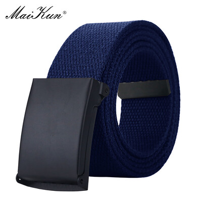 MaiKun Belt Платнени мъжки колани Метални плъзгащи се колани с катарама за мъже Мъжка военна тактическа каишка за панталони Дънки
