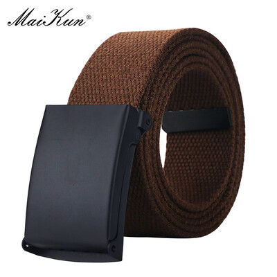 MaiKun Belt Платнени мъжки колани Метални плъзгащи се колани с катарама за мъже Мъжка военна тактическа каишка за панталони Дънки