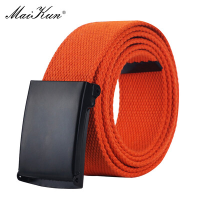 MaiKun Belt Платнени мъжки колани Метални плъзгащи се колани с катарама за мъже Мъжка военна тактическа каишка за панталони Дънки