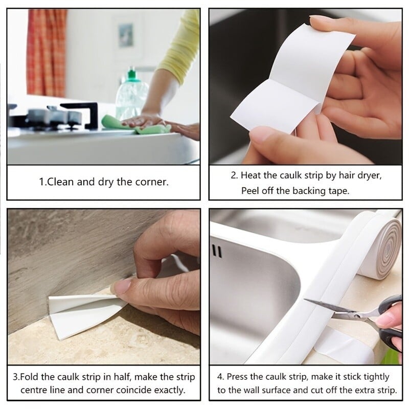 2,2 cm * 3,2 m PVC veekindel tihenduslint vannitoa valamu, duši, vanni ja tualeti jaoks – isekleepuv seinakleebis