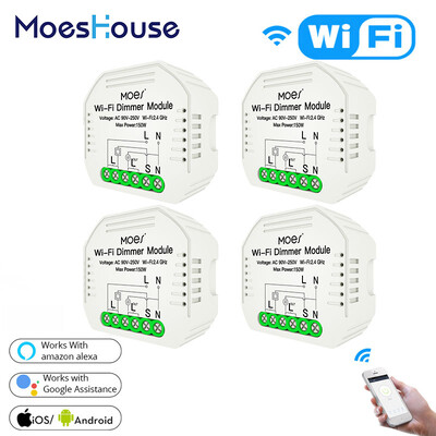 Moes DIY Smart WiFi Light LED Dimmer 1/2 Way Switch Smart Life/Tuya APP Τηλεχειριστήριο, Λειτουργεί με Alexa Echo Google Home
