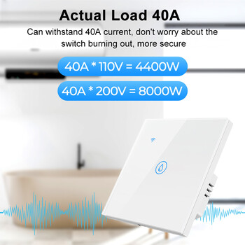 Tuya 40A Smart WiFi διακόπτης λέβητα για ηλεκτρικές συσκευές υψηλής ισχύος Λειτουργεί με την Alexa Google Home Yandex Alice