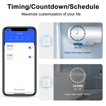 Tuya 40A Smart WiFi διακόπτης λέβητα για ηλεκτρικές συσκευές υψηλής ισχύος Λειτουργεί με την Alexa Google Home Yandex Alice