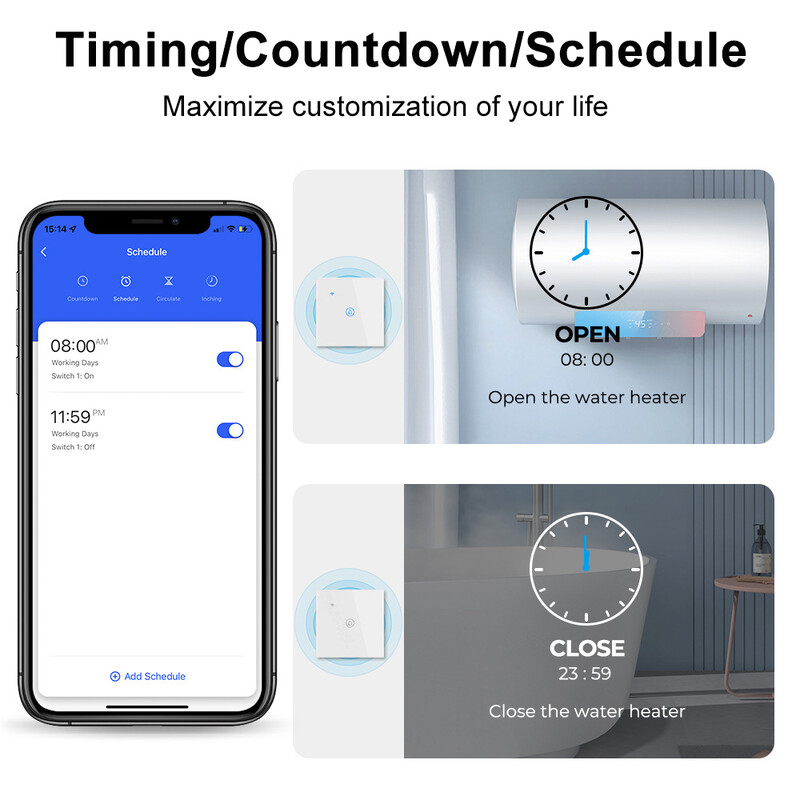 Tuya 40A Smart WiFi διακόπτης λέβητα για ηλεκτρικές συσκευές υψηλής ισχύος Λειτουργεί με την Alexa Google Home Yandex Alice