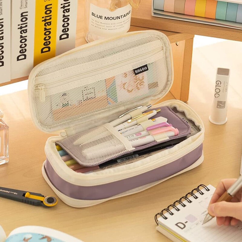 Kawaii rohelised pliiatsiümbrised suure mahutavusega pliiatsikoti kott Kingitus tüdrukule kontori üliõpilaskolledži kirjatarvete organiseerija koolitarbed