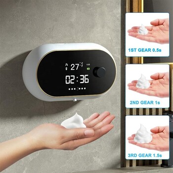 Creative Liquid Foam Soap Dispensers Time Temperature Display Human Body Induction Hand Wash Αδιάβροχο αυτόματο διανομέα σαπουνιού