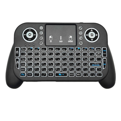 V8 2.4G mini juhtmeta klaviatuur 7 värvi taustavalgustusega Hispaania portugali Bluetooth Air Mouse kaugjuhtimispuldi puuteplaat Android TV Boxi jaoks