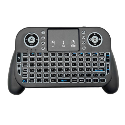 V8 2.4G mini juhtmeta klaviatuur 7 värvi taustavalgustusega Hispaania portugali Bluetooth Air Mouse kaugjuhtimispuldi puuteplaat Android TV Boxi jaoks