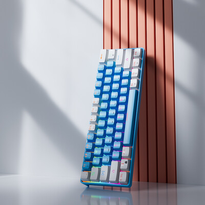 MUCAI MK61 USB игрална механична клавиатура Червен превключвател RGB подсветка с възможност за гореща смяна на 61 клавиша Кабелен отделящ се кабел