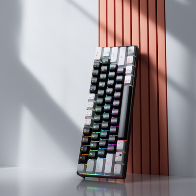 MUCAI MK61 USB игрална механична клавиатура Червен превключвател RGB подсветка с възможност за гореща смяна на 61 клавиша Кабелен отделящ се кабел
