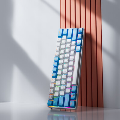 MUCAI MK61 USB игрална механична клавиатура Червен превключвател RGB подсветка с възможност за гореща смяна на 61 клавиша Кабелен отделящ се кабел