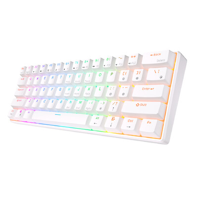 RK Royal Kludge RK61 2.4G безжична Bluetooth механична клавиатура с три режима на 61 клавиша RGB подсветка Мини геймърска клавиатура с възможност за гореща смяна