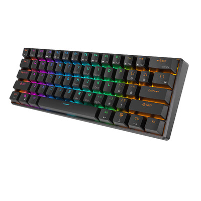 RK Royal Kludge RK61 2.4G безжична Bluetooth механична клавиатура с три режима на 61 клавиша RGB подсветка Мини геймърска клавиатура с възможност за гореща смяна