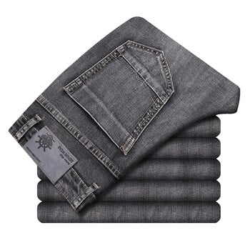 Βαμβακερά Stretch Jeans Business Casual Ανδρικά Λεπτά Τζιν Τζιν Γκρι Άνοιξη Καλοκαίρι Ολοκαίνουργια Εφαρμογή ίσια ελαφριά