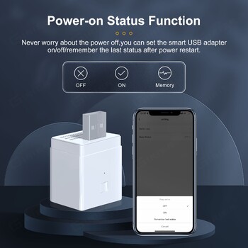 GIRIER Tuya Smart Adapter Micro USB Διακόπτης WiFi Mini USB Power Adapter 5V Λειτουργεί με Hey Google Alexa Alice for Home Automation