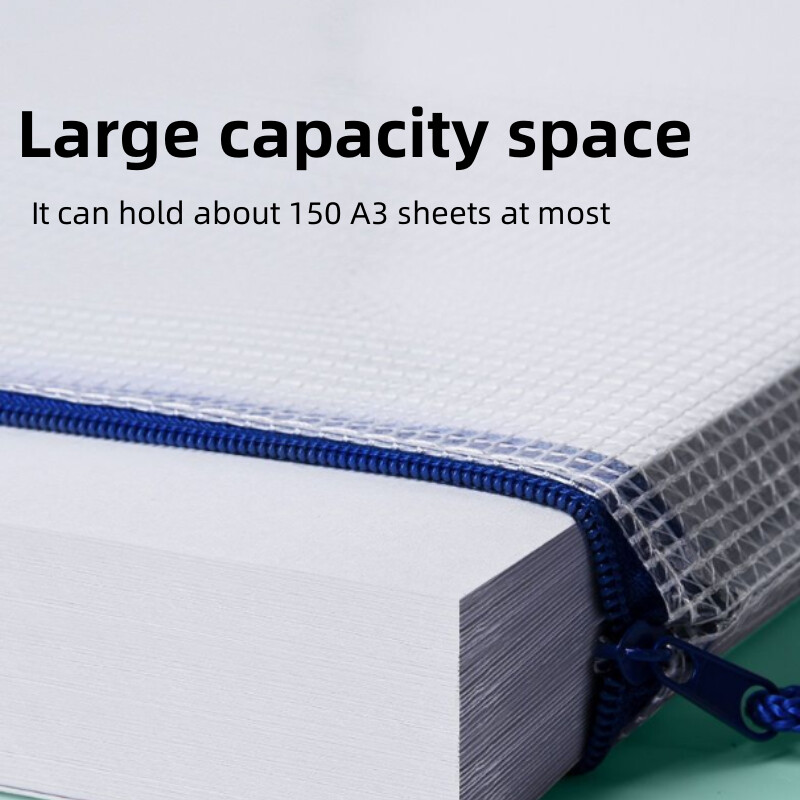 10vnt, A3 tinklinis užtrauktuko maišelis, 5 spalvos, vandeniui atsparus plastikinis dildė Krepšys mokyklinėms ir biuro reikmenims, kosmetikai, kelionėms tvarkyti