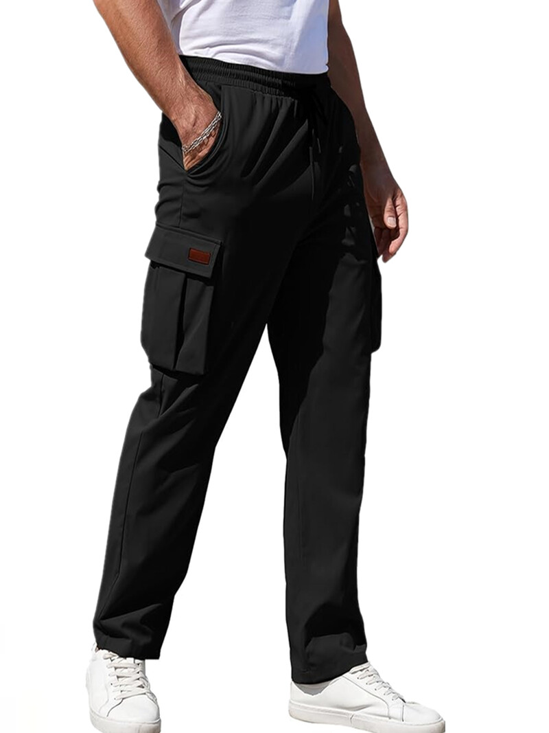 Kootud kangas uus kuum müüa ühevärviline vabaaja varud tavaline Meeste vabaaja vaba sirge toruga tööriided pingutusnöör mitme taskuga