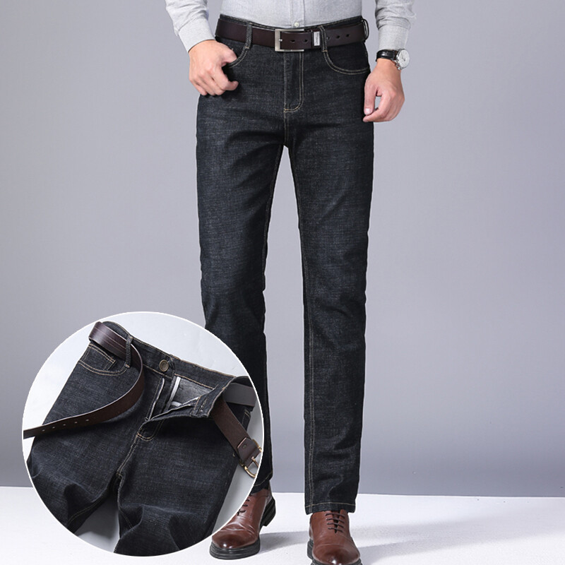 Meeste teksapüksid, tavaliistuvad ärilised vabaaja teksad, sirge klassikaline, kõrge kvaliteediga, suures suuruses uus Dropship luksuslikud püksid Dropship