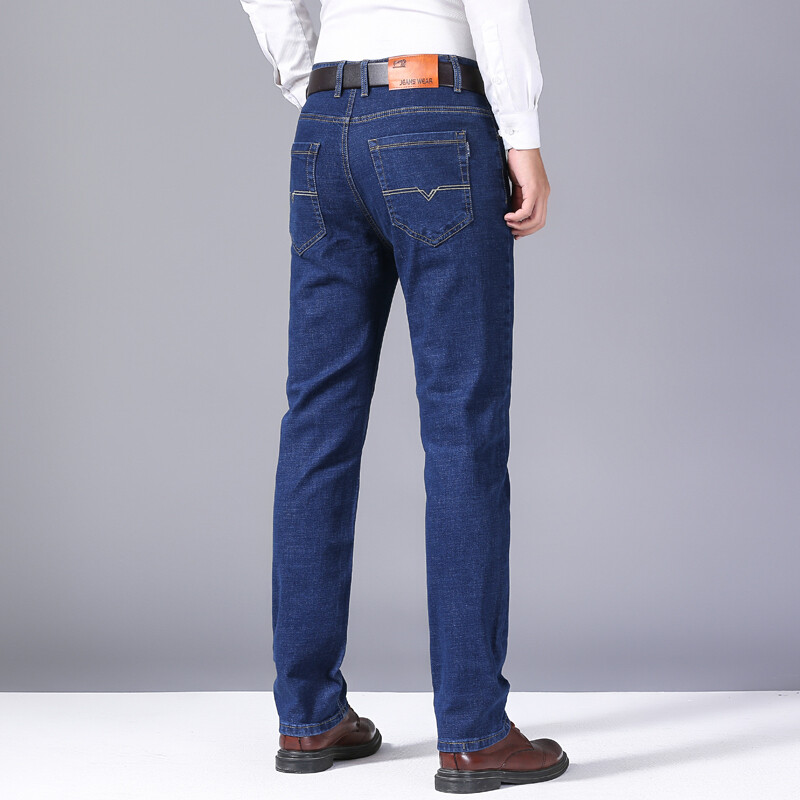 Meeste teksapüksid, tavaliistuvad ärilised vabaaja teksad, sirge klassikaline, kõrge kvaliteediga, suures suuruses uus Dropship luksuslikud püksid Dropship