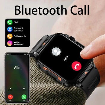 SENBONO 1,95 инча външен военен смарт часовник Мъжки Bluetooth Call Smartwatch за Android IOS IP68 Водоустойчив спортен часовник Ftiness