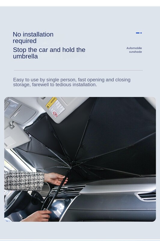 Automobilio priekinis priekinis stiklas Sidabrinis priekinis stiklas Sidabrinis titanu dengtas didelis skydelis nuo saulės Vasarinė šilumos izoliacija ir ištraukiamas aušinimas