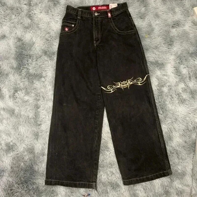 Harajuku Hip Hop JNCO Τζιν Y2k Ανδρικό καγκουρό γραφικό μεγάλη τσέπη μπλε vintage φαρδύ τζιν γοτθικό φαρδύ παντελόνι με ψηλή μέση