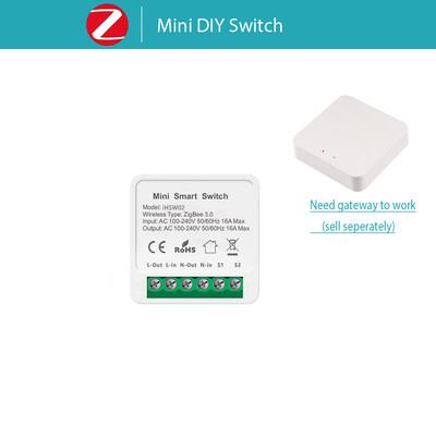 16A Tuya Wifi/Zigbee 3.0 Mini Smart DIY превключвател 2-посочен контрол Интелигентен домашен реле Автоматичен прекъсвач Работи с Alexa Google Home