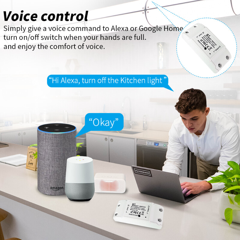 AXUS Tuya WiFi Smart Switch APP juhtmevaba kontroller Universaalne kaitselüliti taimer Nutikas elutöö koos valguslülitiga Alexa tarvikud