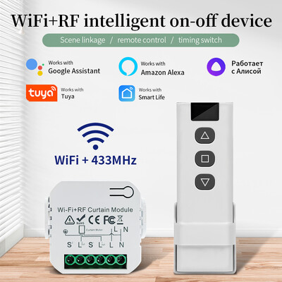 Tuya WiFi nutikas kardina lüliti kontrollerid rulood katiku mootor Smart Life APP kaugjuhtimispult Alexa Google Home Voice Con