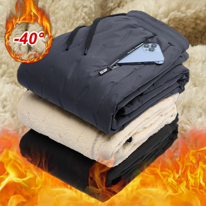 Muške zimske, tople, deblje hlače od janjeće vune, muške hlače za trčanje za slobodno vrijeme, na otvorenom, otporne na vjetar, marke visokokvalitetnih muških hlača