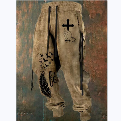 Uued laia säärega meeste dressipüksid, 3D prindiga Y2k püksid, meeste vabaaja golfijooksjad, pikad välistingimustes kasutatavad hiphopi püksid meeste spordisaali dressid