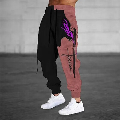 Uued laia säärega meeste dressipüksid, 3D prindiga Y2k püksid, meeste vabaaja golfijooksjad, pikad välistingimustes kasutatavad hiphopi püksid meeste spordisaali dressid