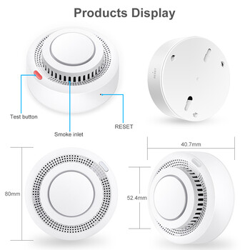 Tuya Zigbee/Wifi Αισθητήρας ανιχνευτή καπνού Ασφάλεια Προστασία πυρκαγιάς Συναγερμός καπνού Έξυπνο σύστημα ασφαλείας σπιτιού λειτουργεί με την εφαρμογή Smart Life