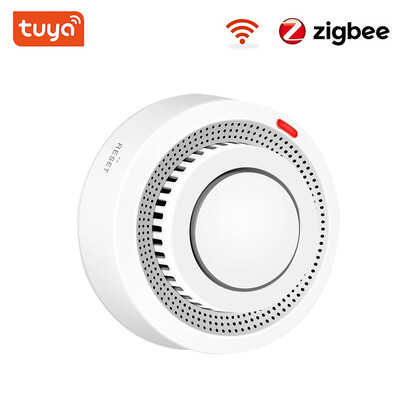 Tuya Zigbee/Wifi детектор за дим Сензор Сигурност Защита Пожарна аларма за дим Система за интелигентна домашна безопасност Работи с приложението Smart Life APP