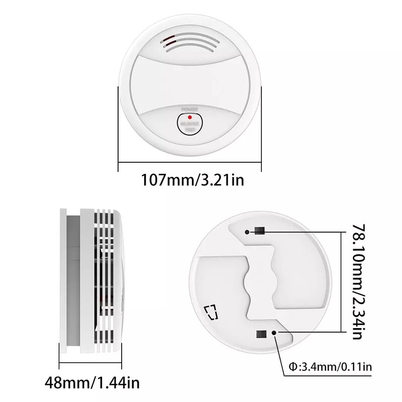 Wifi Tuya Smart Smoke Detector Sensor 80DB Signalizacija Gaisro dūmų detektorius Wifi/433 Priešgaisrinė apsauga Namų apsaugos signalizacija Smart Life APP