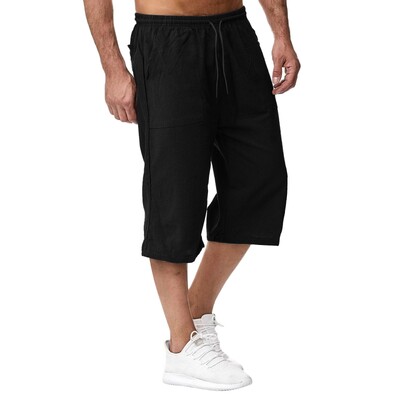 Kevadsuvi Jogging Capris Jooksupüksid Meeste Pingutuspüksid Klassikalised topelttaskuga ühevärvilised püksid Hombre