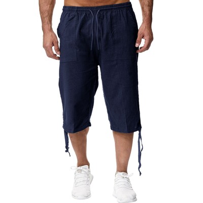 Kevadsuvi Jogging Capris Jooksupüksid Meeste Pingutuspüksid Klassikalised topelttaskuga ühevärvilised püksid Hombre