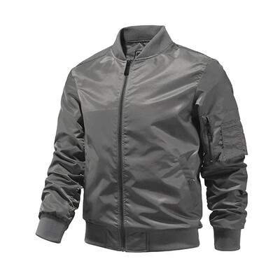2024 m. pavasario ir rudens karinės striukės vyrams Monochromatinė striukė Bomber Lauko drabužiai Viršutiniai drabužiai Aviator beisbolo striukės