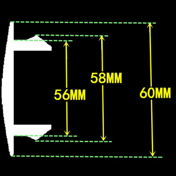 4 τμχ 60 mm Νέο ABS Μαύρο / Ασημί Κάλυμμα κέντρου καλύμματος τροχού αυτοκινήτου γενικής χρήσης για τα περισσότερα αυτοκίνητα Φορτηγά Τροχοί Ελαστικά και ανταλλακτικά Φορούν ανταλλακτικά