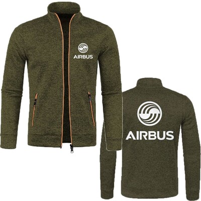 Vyriški megztiniai Striukės su užtrauktuku Vilnos sportinis kostiumas AIRBUS AVIATION Skrydis Airbusfan A320 Jersey Sportiniai drabužiai S-5XL
