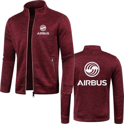 Vyriški megztiniai Striukės su užtrauktuku Vilnos sportinis kostiumas AIRBUS AVIATION Skrydis Airbusfan A320 Jersey Sportiniai drabužiai S-5XL