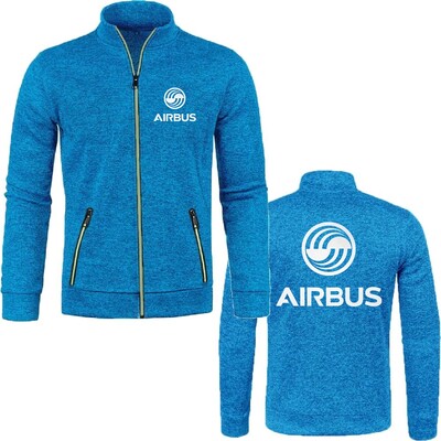 Vyriški megztiniai Striukės su užtrauktuku Vilnos sportinis kostiumas AIRBUS AVIATION Skrydis Airbusfan A320 Jersey Sportiniai drabužiai S-5XL