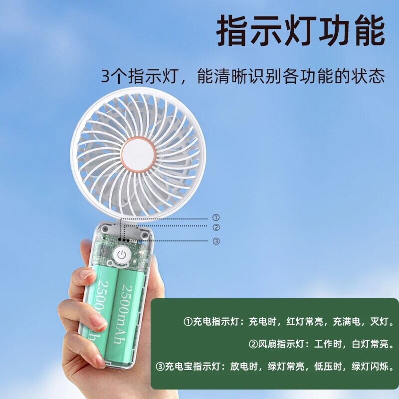 Käeshoitav miniventilaator, kaasaskantav ventilaator, laetav taskuventilaator 3 kiiruse tasemega 4000 MAh akuga kokkupandav USB-ventilaator välikontori jaoks