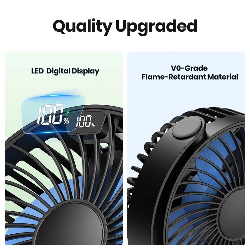 Φορητός μίνι ανεμιστήρας TOPK K60C 5000 mAh, όρθιοι ανεμιστήρες για δωμάτιο, οθόνη LED περιστροφής 360° Αθόρυβος προσωπικός επιτραπέζιος ηλεκτρικός ανεμιστήρας για Campin