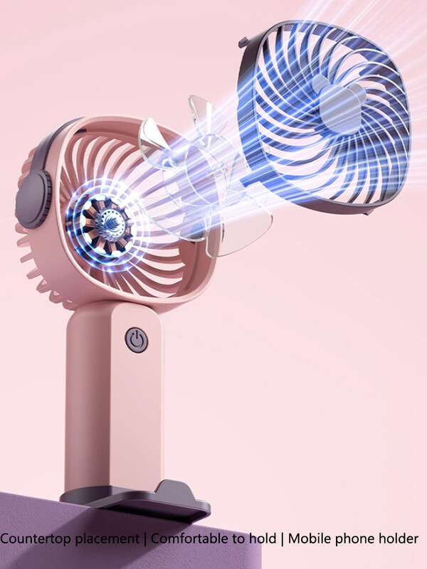 Käeshoitav kokkupandav kaasaskantav vaikne väike ventilaator USB laadimine Multifunktsionaalne ventilaator lauaarvuti elektriline ventilaator koos alusega