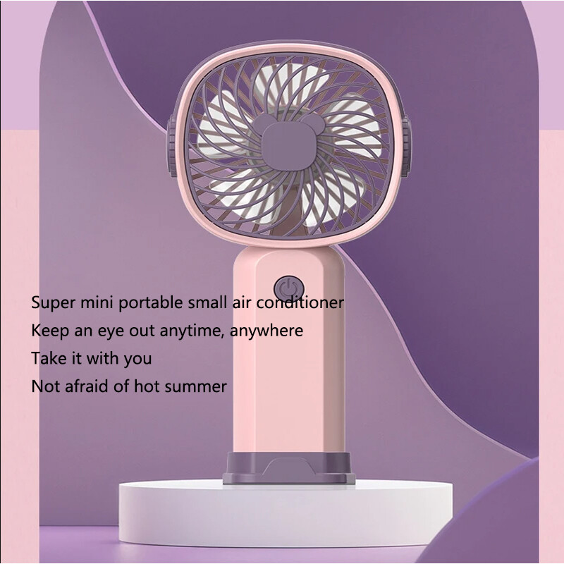 Käeshoitav kokkupandav kaasaskantav vaikne väike ventilaator USB laadimine Multifunktsionaalne ventilaator lauaarvuti elektriline ventilaator koos alusega