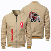 2024 Hot Fashion Meeste lenduri seisva kraega jope kaubamärgiga veoauto Kenworthi logoga tänava tuulekindel ülisuur meeste spordijope